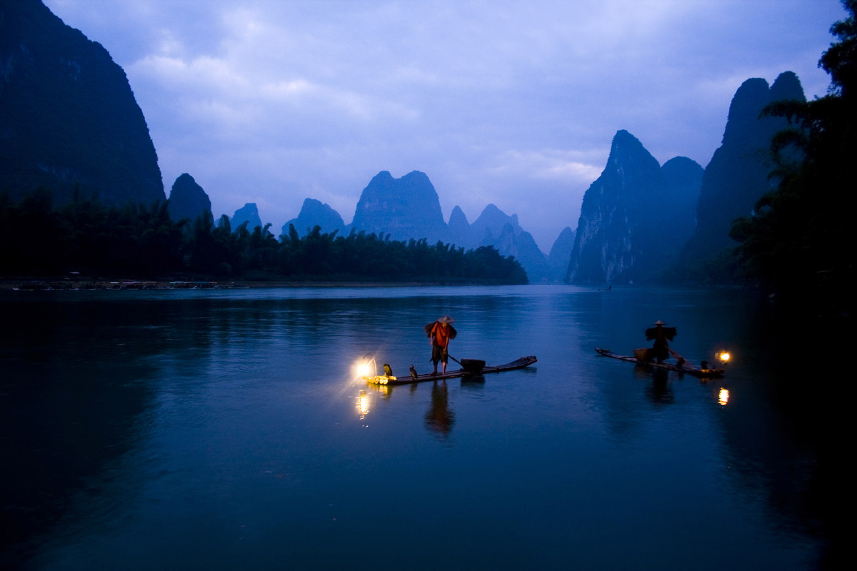 漓江渔火 风光 风光 生活 生态 夜景 佳能